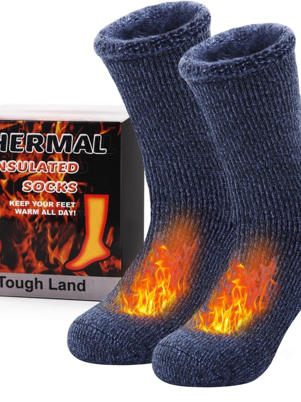 Unisex Thermal Insulated Socks - Navy Heather Large NWT outdoors Winter sports